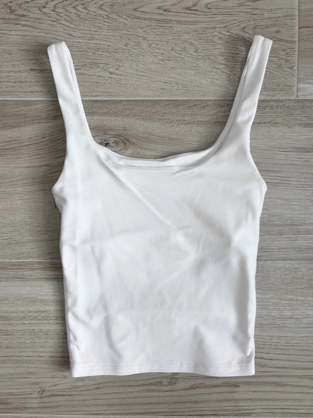 Carbon38 Wide Scoop Bra Tank Top in Melt White Small